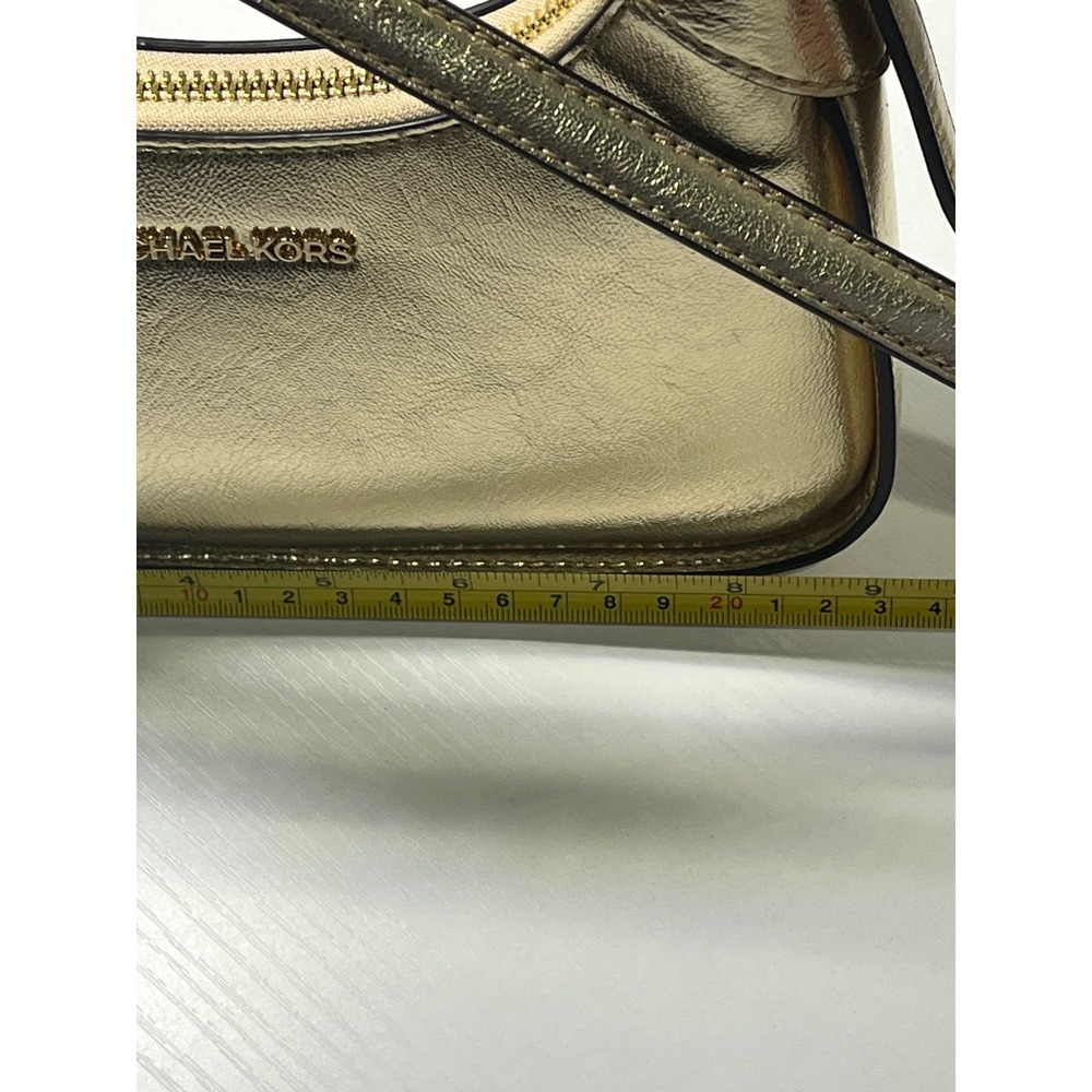 NEW Michael Kors Jet Set Small Pouchette Crossbody Bag Metallic Gold 35S2G7ZC5M - Picture 4 of 10